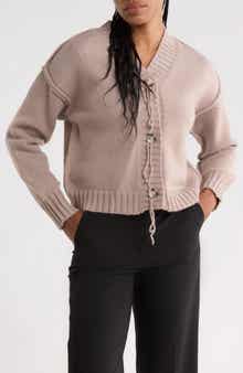 Exposed Seam V-Neck Cardigan