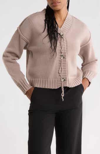 Exposed Seam V-Neck Cardigan