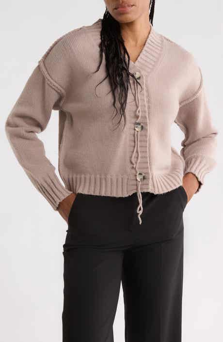 Exposed Seam V-Neck Cardigan