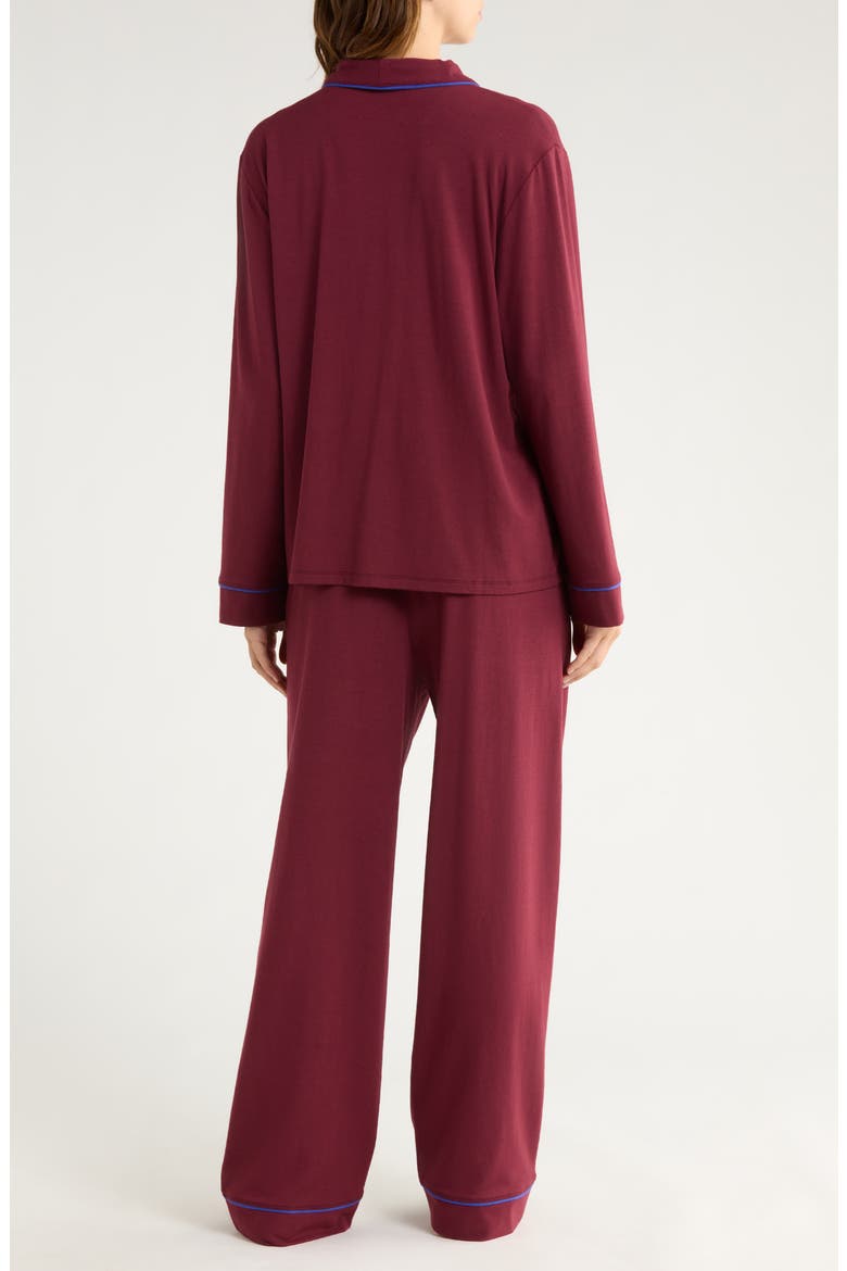 Slumberknit™ Pajamas, Alternate, color, CALLIOPE WINE/ ROYAL LAGOON