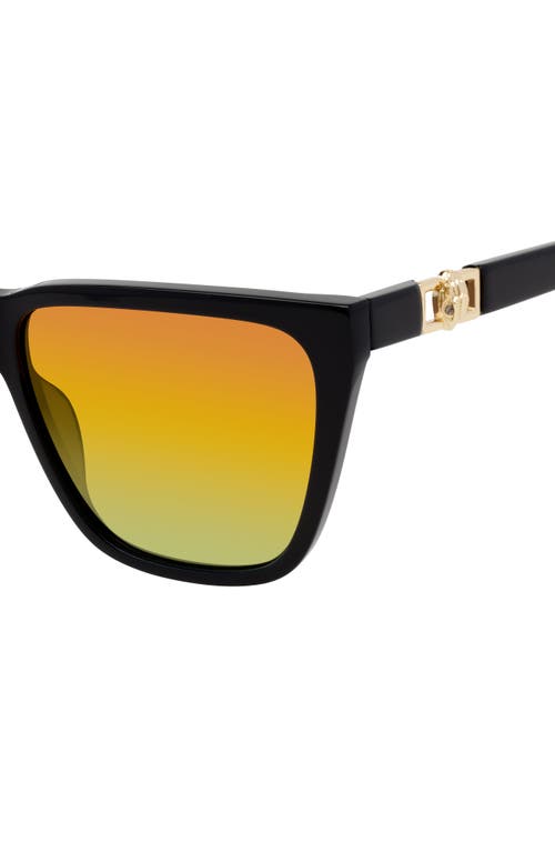 Kurt Geiger London 58mm Cat Eye Sunglasses In Black/rainbow Fl
