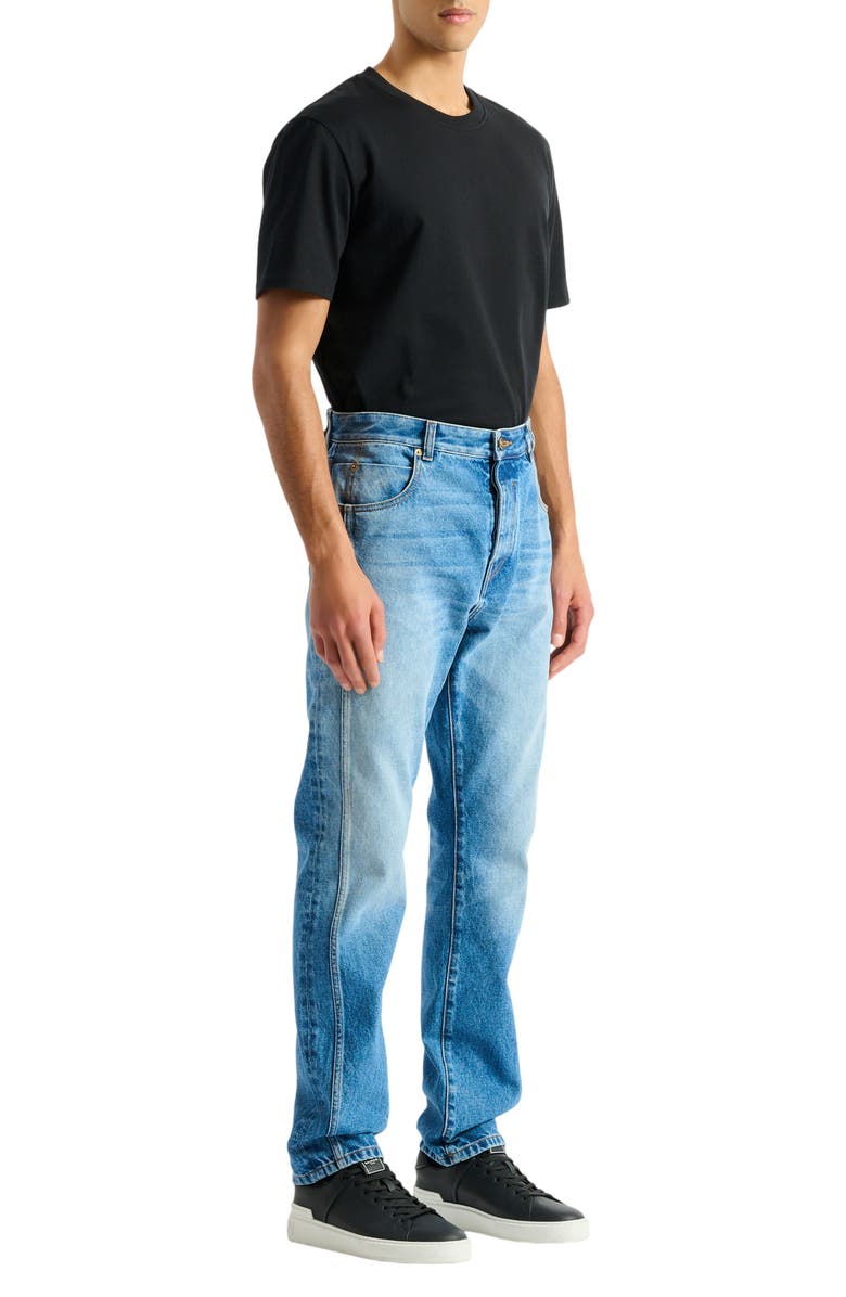 Balmain Straight-leg Blue denim jeans, Main, color, Blue
