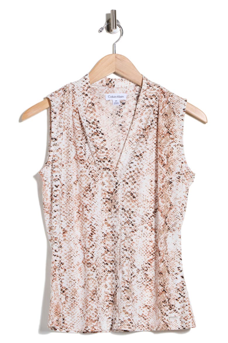 Python Print V-Neck Camisole, Alternate, color, ADOBE MULTI
