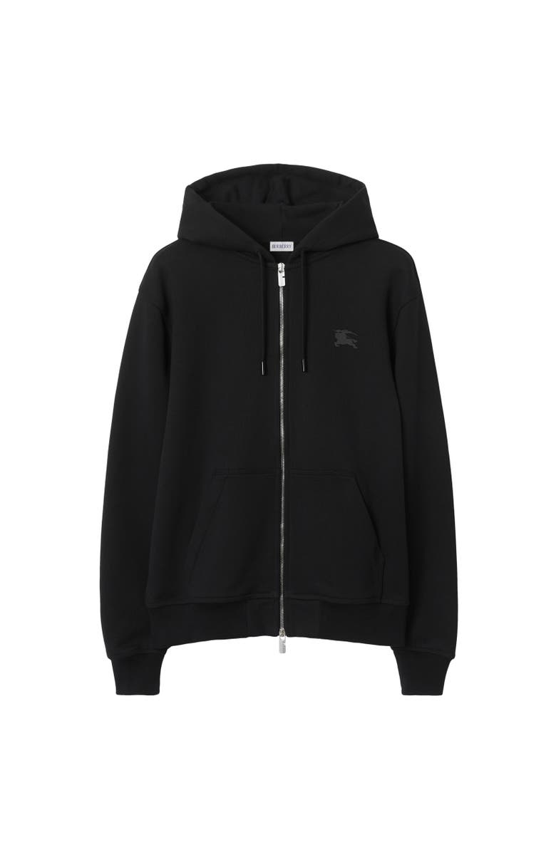 Burberry EKD Badge Cotton Zip Hoodie, Alternate, color, Black