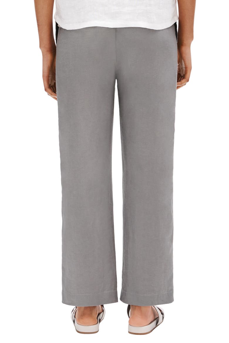 Straight Leg Organic Linen Ankle Pants, Alternate, color, ZINC