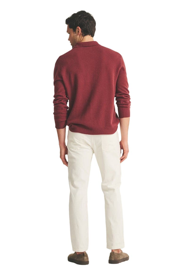 Lightweight Cashmere Relaxed Polo, Alternate, color, Brick Red