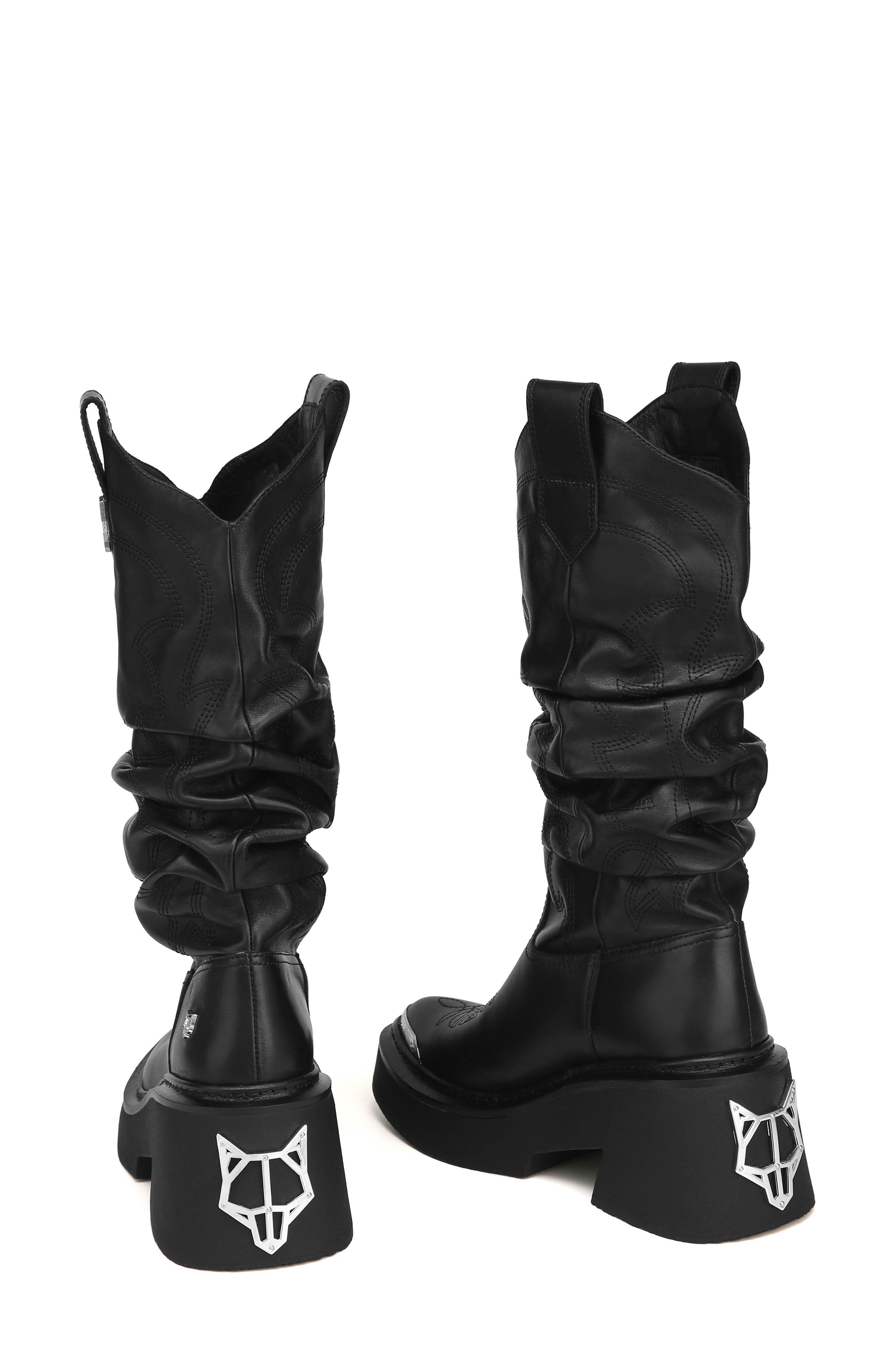 Naked Wolfe Stable Platform Slouchy Cowboy Boot, Alternate, color, 