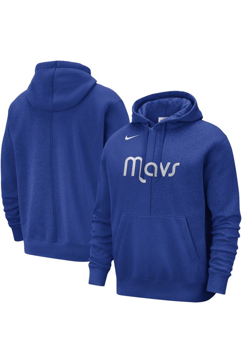Men's Nike Blue Dallas Mavericks Courtside Versus Stitch Split Pullover Hoodie, Main, color, Blue