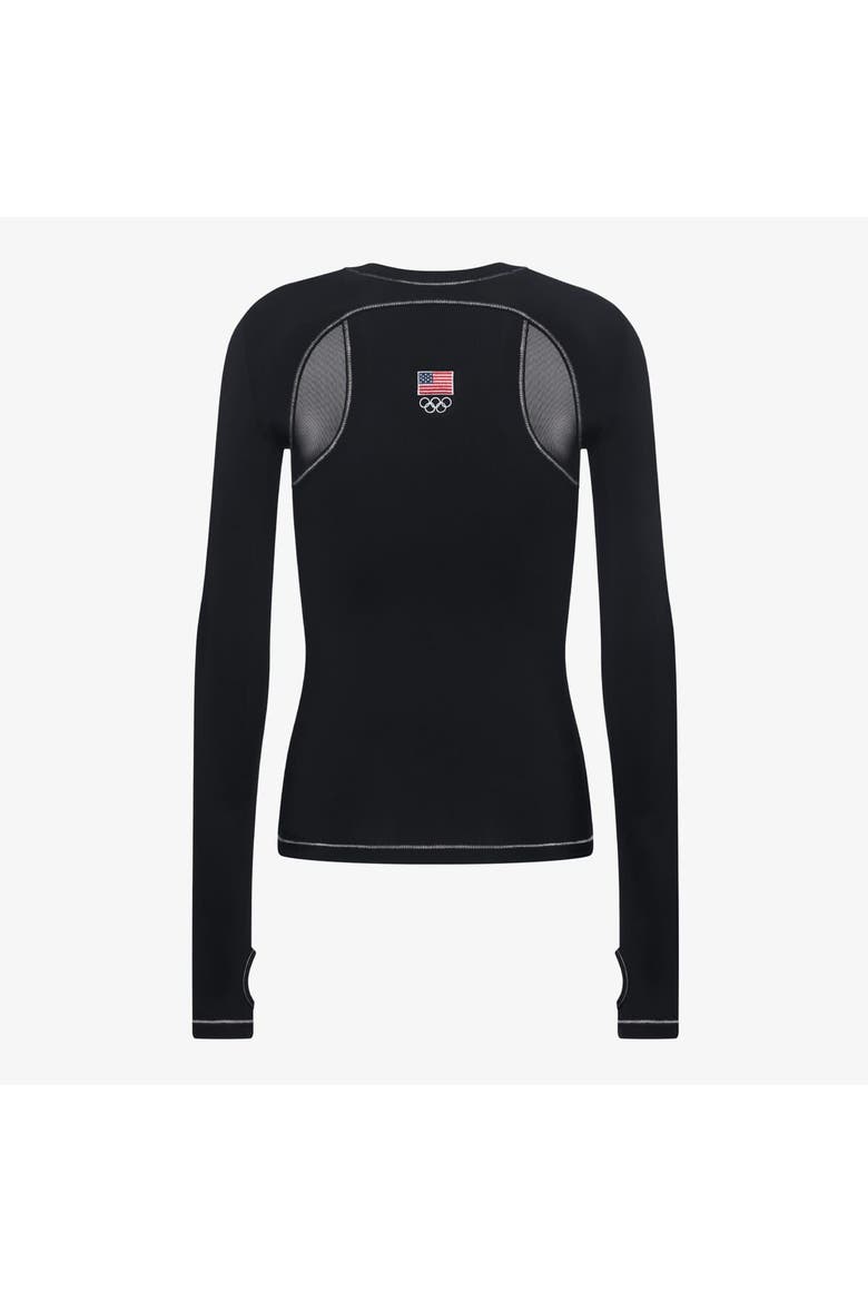 Women's Black Team USA Long Sleeve T-Shirt with Thumbholes, Alternate, color, Black