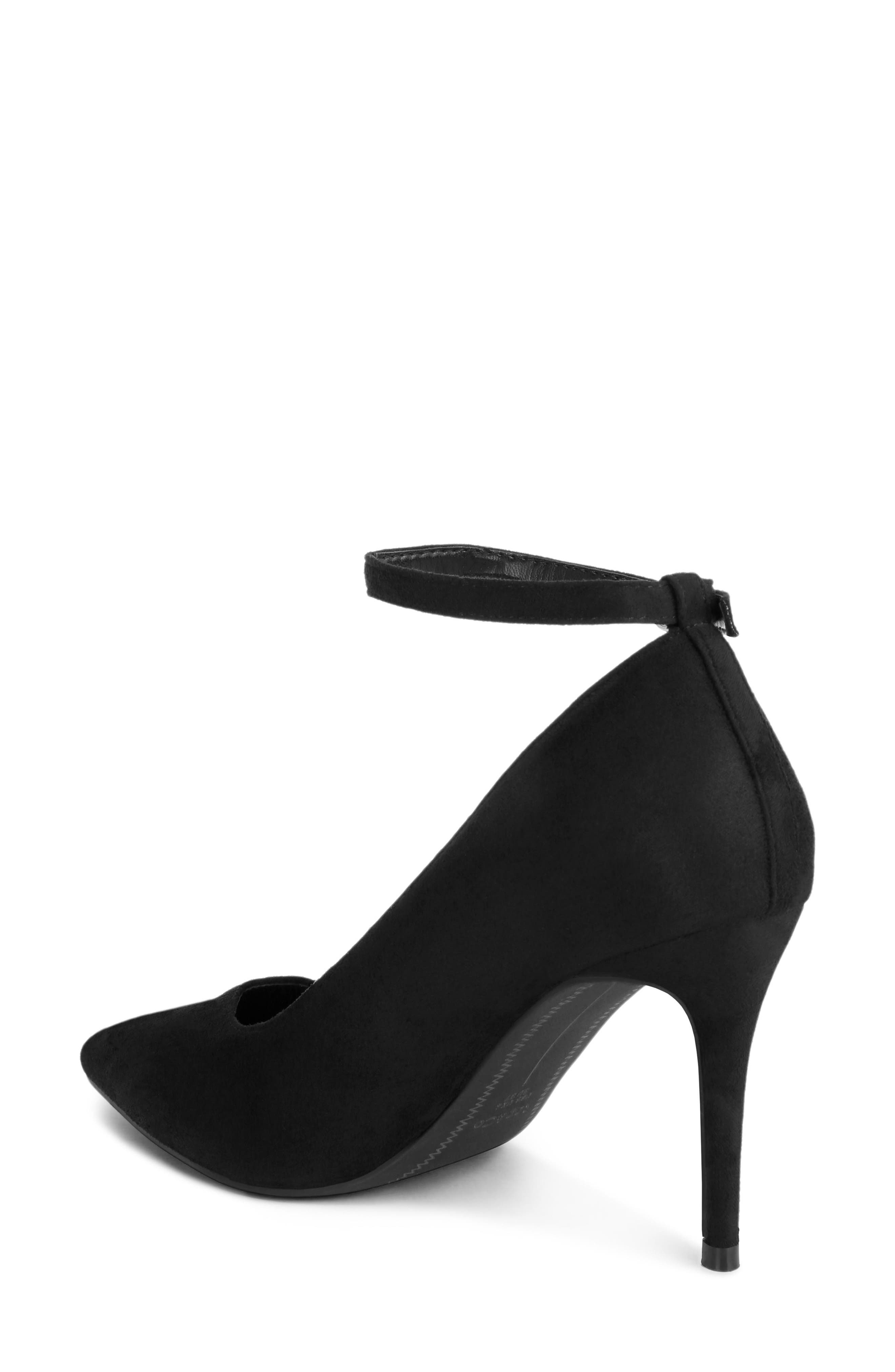 Dittany Pointed Toe Ankle Strap Pump, Alternate, color, BLACK SUEDE