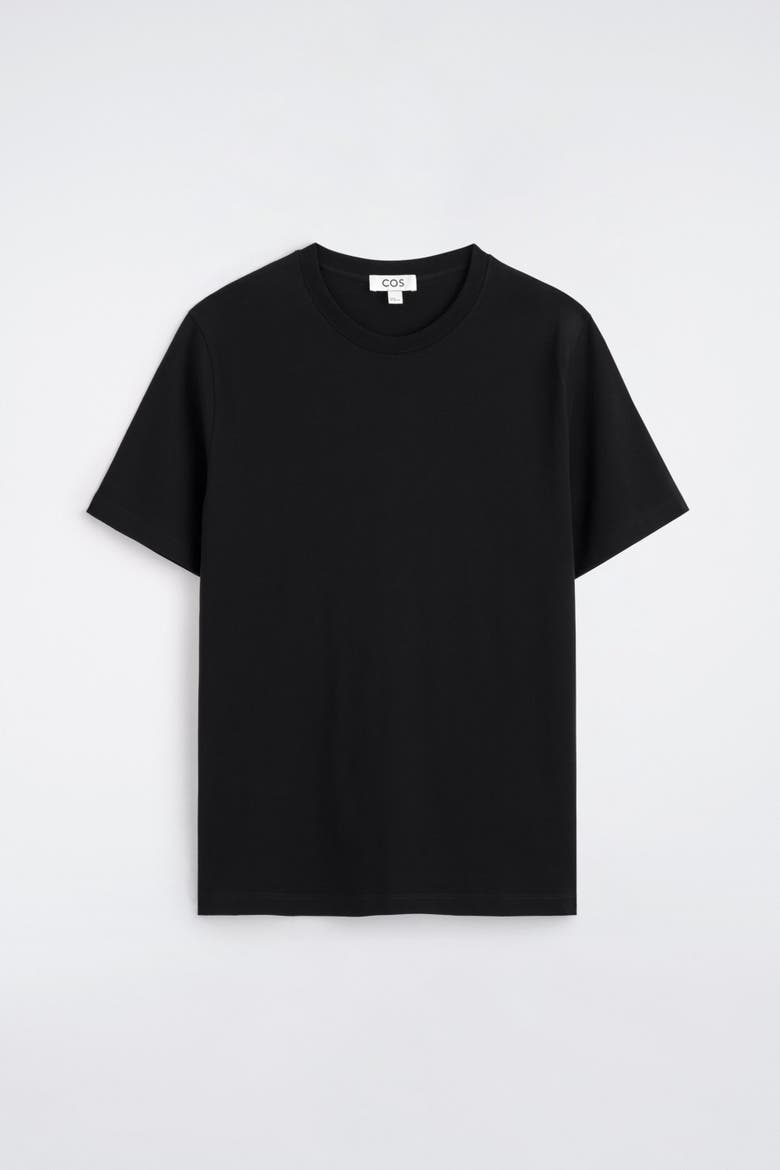 Regular-fit Cotton T-shirt, Alternate, color, BLACK