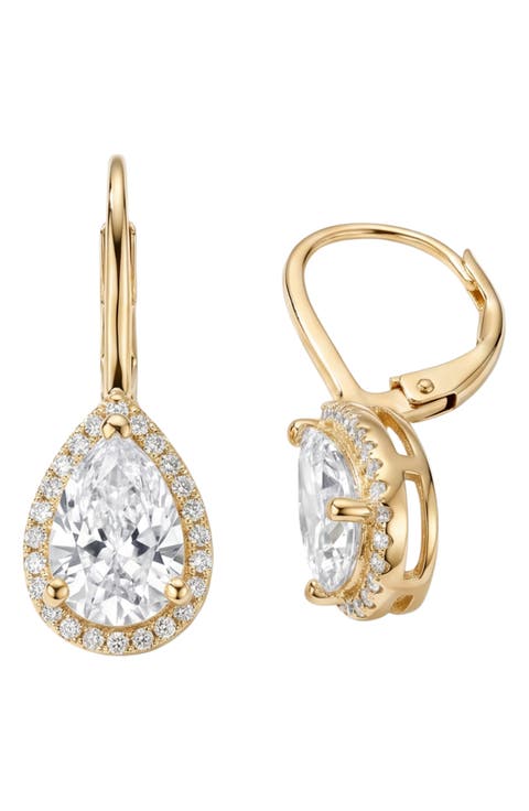 Teardrop Cubic Zirconia Drop Earrings