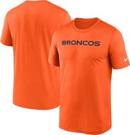 Nike Men's Nike Orange Denver Broncos Primetime Legend Wordmark Performance T-Shirt