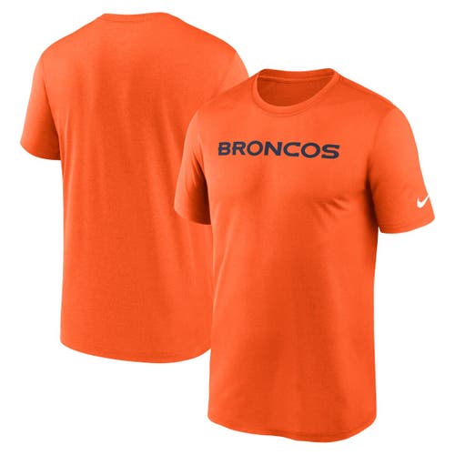 Nike Orange Denver Broncos Primetime Legend Wordmark Performance T-shirt In Pink