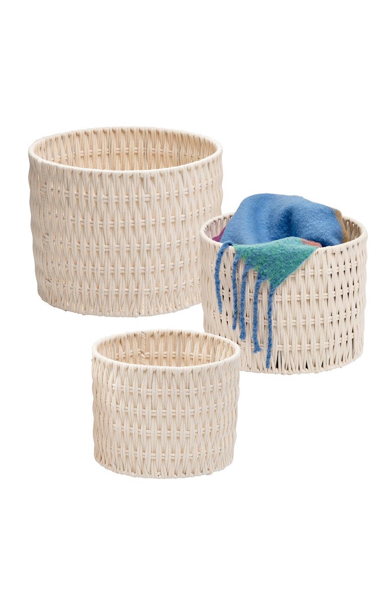 HONEY-CAN-DO Cozy Weave 3-Piece Basket Set, Main, color,