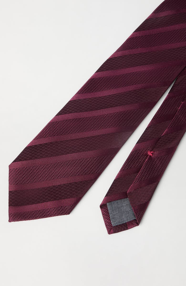 Brunello Cucinelli Striped silk necktie, Alternate, color, Cherry
