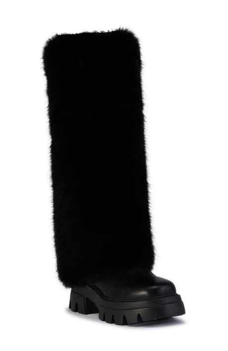 AZALEA WANG Ahsoka Faux Shearling Lug Sole Boot
