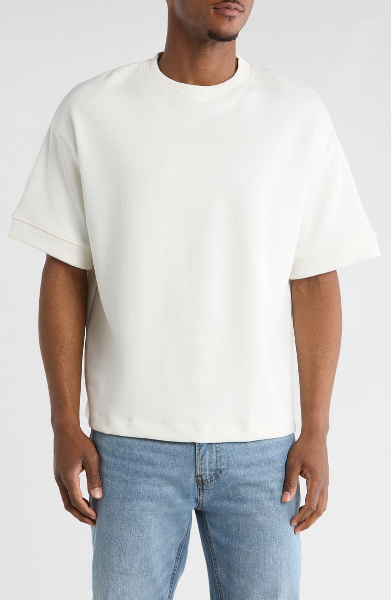 DENIM AND FLOWER Knit T-Shirt, Main, color, Off White