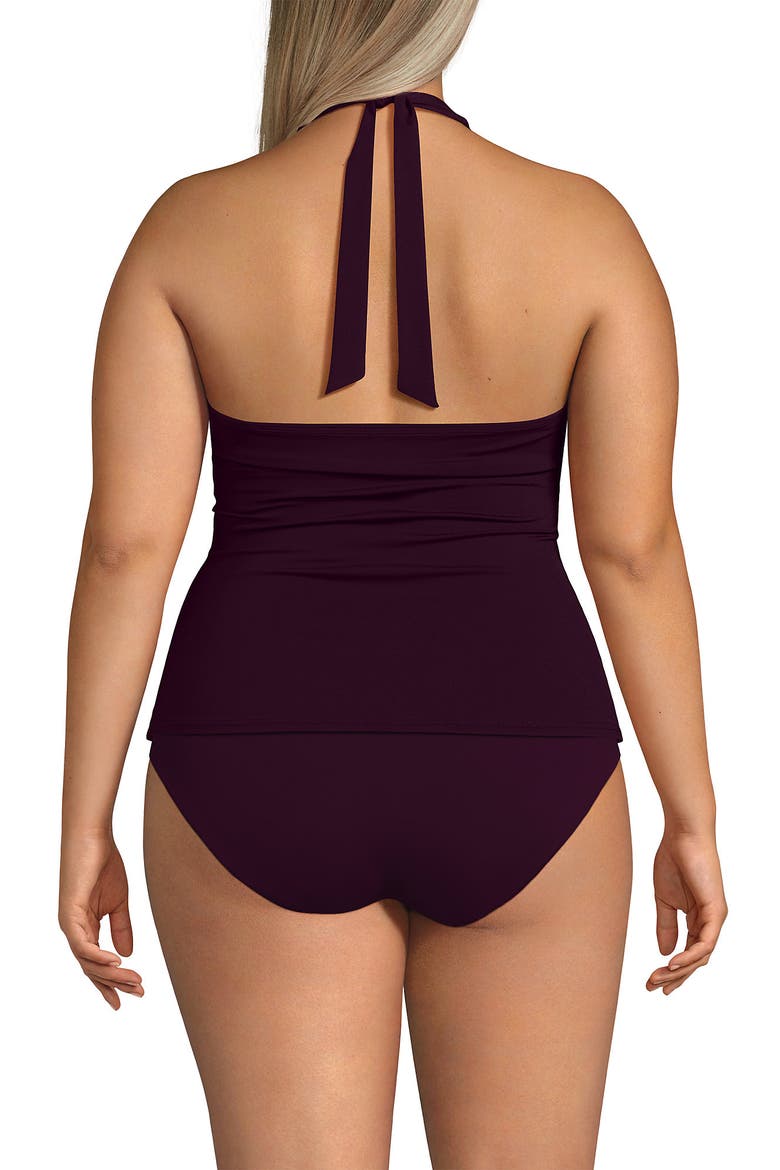 Twist Halter Tankini Top, Alternate, color, Dark Wine