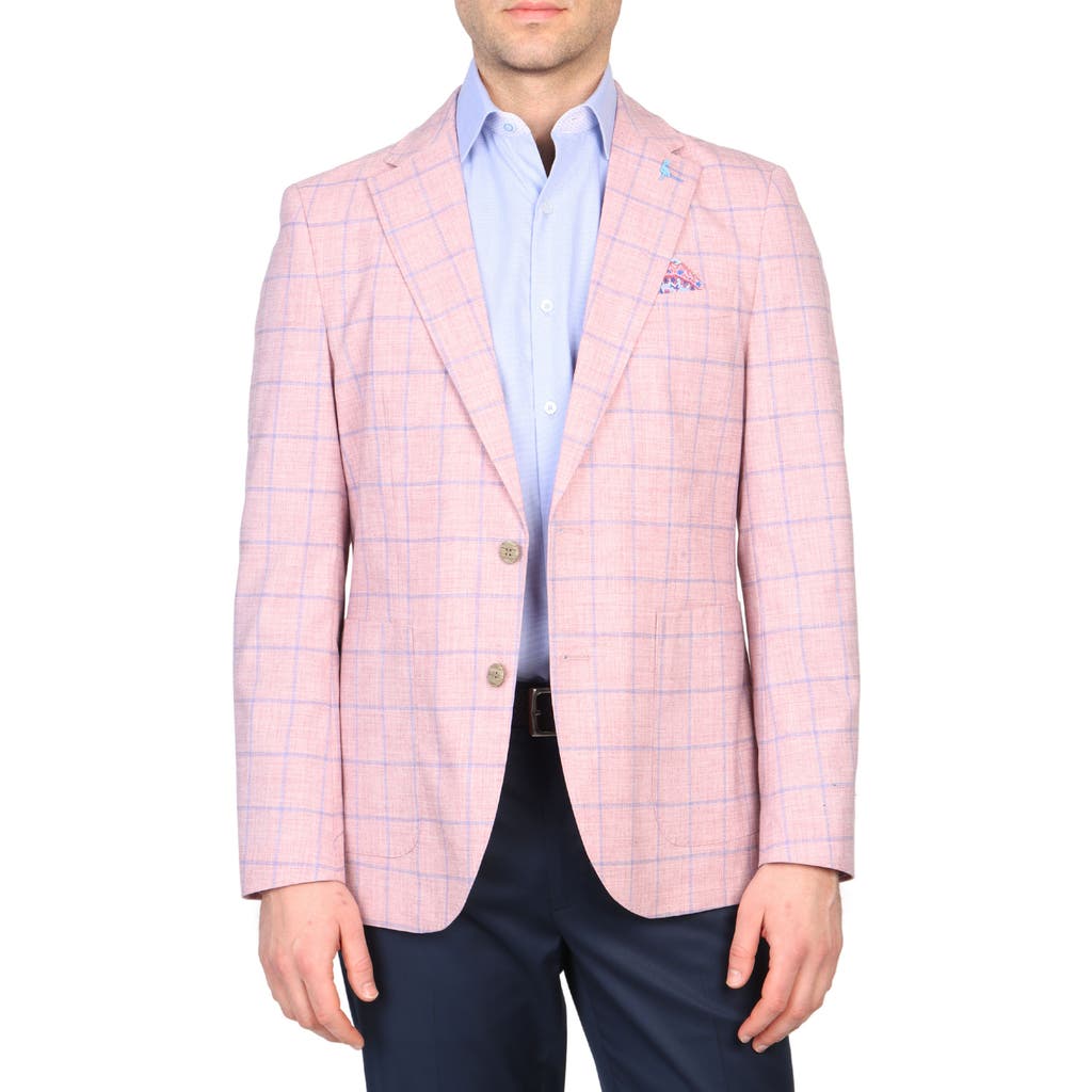 Shop Tailorbyrd Mélange Windowpane Sport Coat In Dust Rose