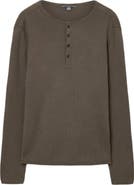 John Varvatos Javis Organic Cotton & Cashmere Rib Henley