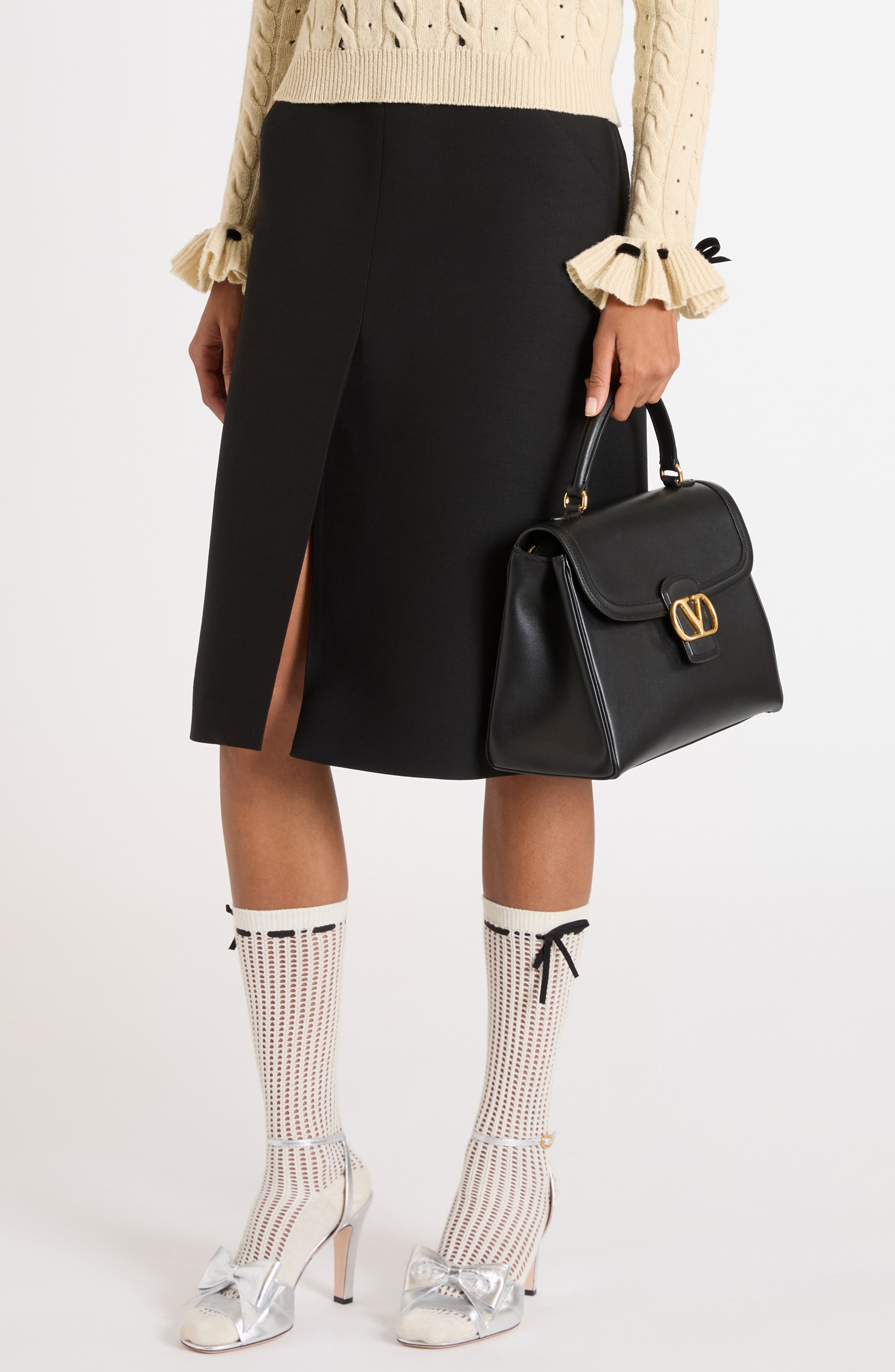 Valentino Garavani Large 9TO5 Leather Top Handle Bag, Alternate, color, 