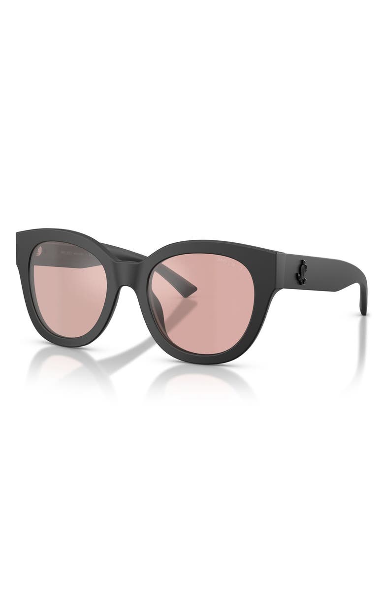 Jimmy Choo 51mm Gradient Round Sunglasses, Alternate, color, Black / Violet Flash Silver
