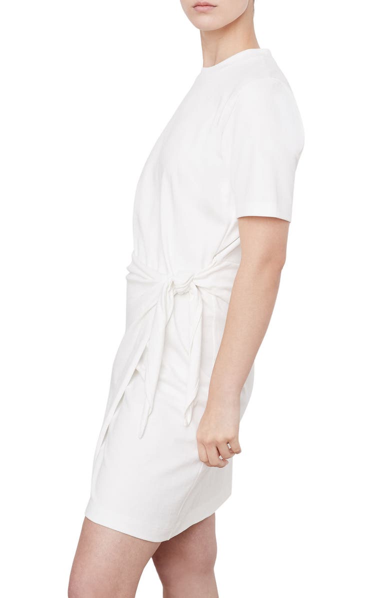 Vince Side Tie Cotton T-Shirt Dress, Alternate, color, Off White