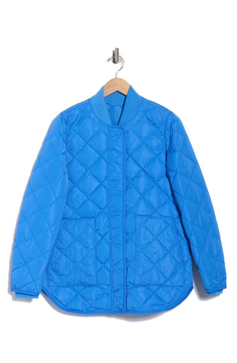 Theory Lightweight Quilted Down Bomber Jacket, Alternate, color, Palace Blue