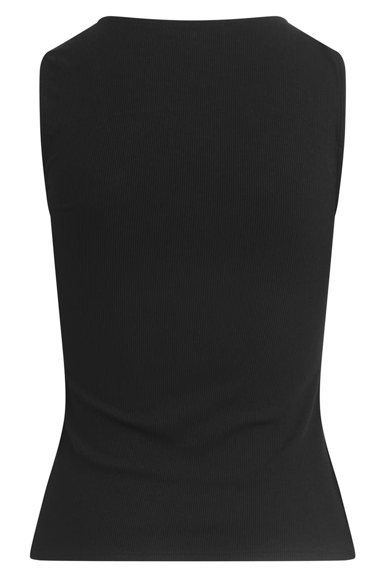 The Good Luck Rib Button-Up Cutout Top, Alternate, color, BLACK