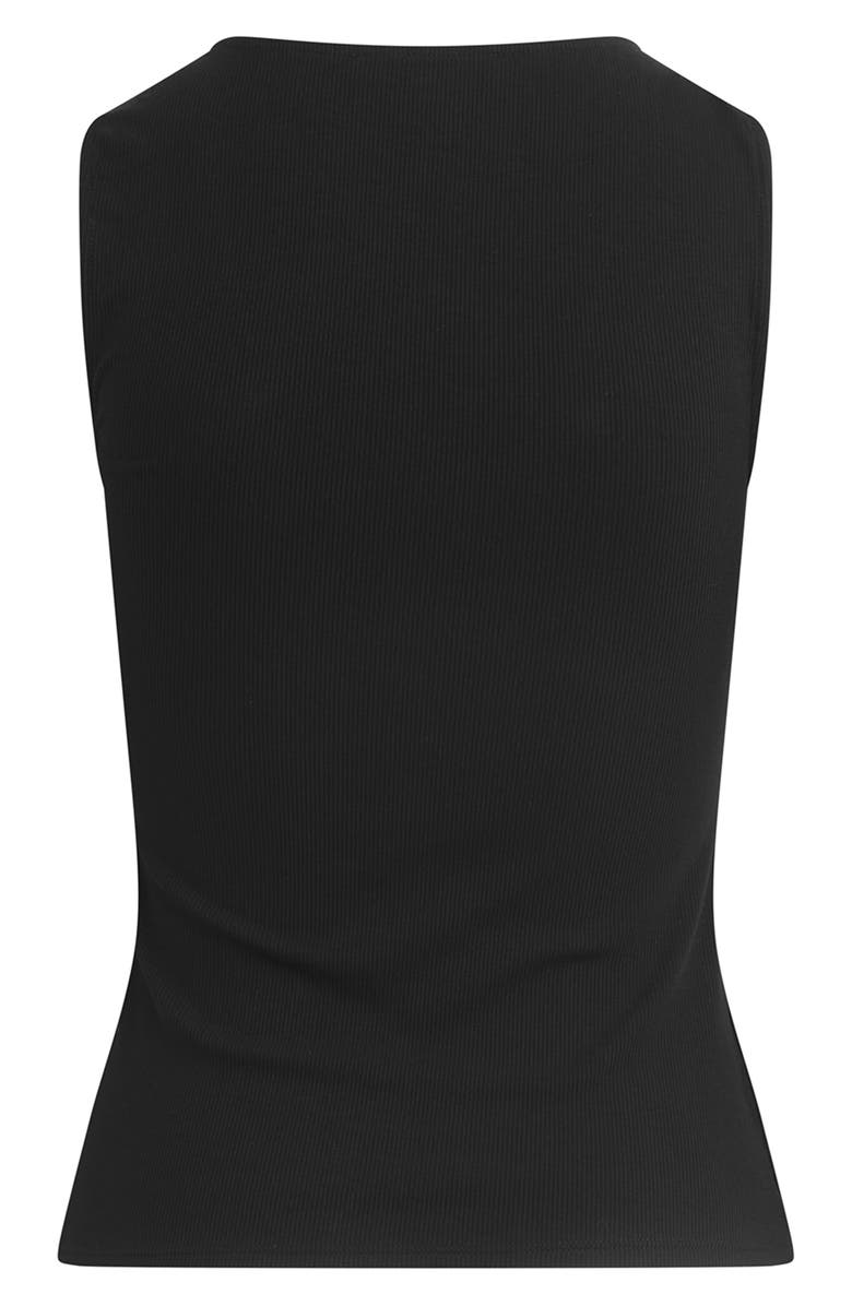 Favorite Daughter The Good Luck Rib Button-Up Cutout Top, Alternate, color, Black