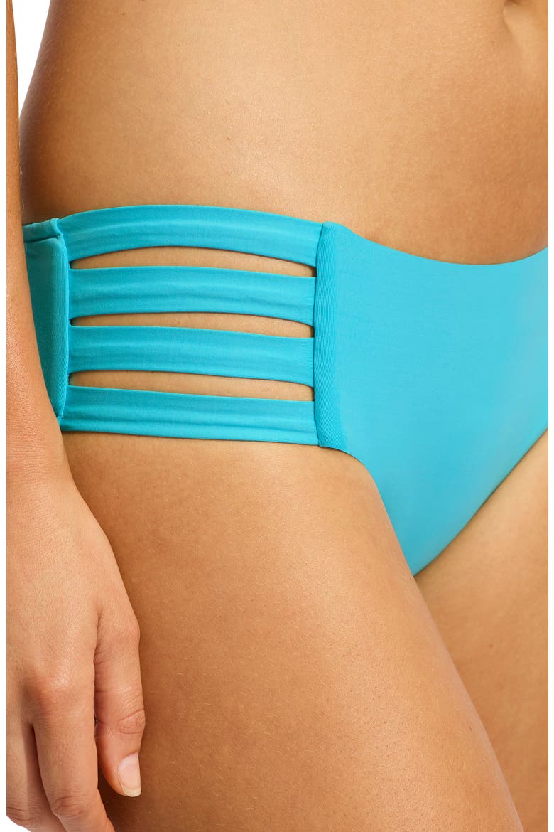 Collective Multi Strap Hipster Bikini Bottoms, Alternate, color, ATOLL BLUE