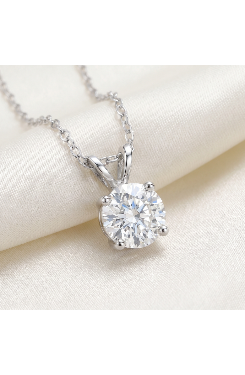 Bliss Diamond 1Ct Diamond Solitaire Pendant 14k Gold 18" Necklace Lab Grown, Alternate, color, 14K White Gold