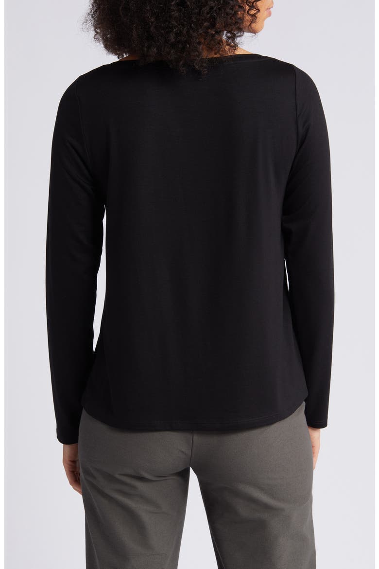 Long Sleeve Cowl Neck Top, Alternate, color, BLACK