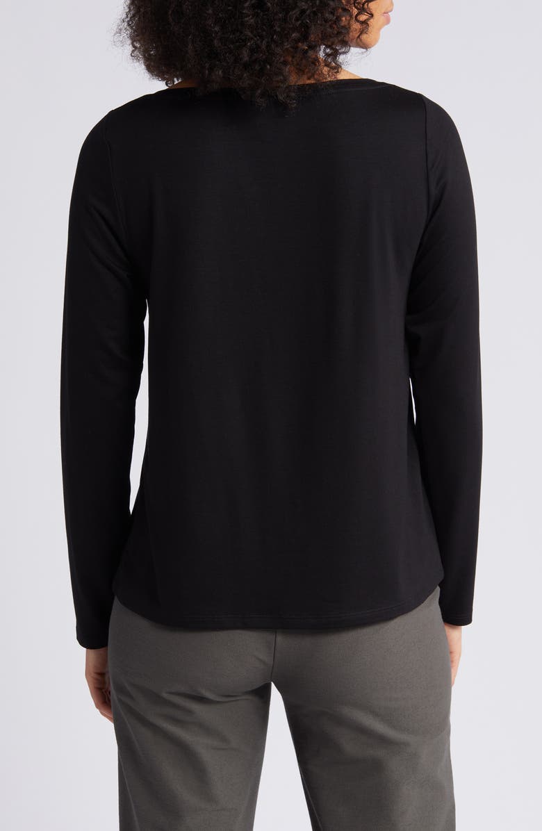 Eileen Fisher Long Sleeve Cowl Neck Top, Alternate, color, Black