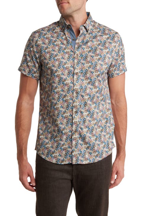 Recycled 4-Way Floral Print Short Sleeve Sport Shirt