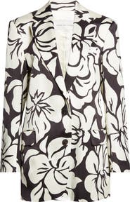 Dries Van Noten Tropical Floral Print Satin Jacket