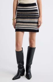 Treasure & Bond Striped Wool & Cashmere Blend Miniskirt