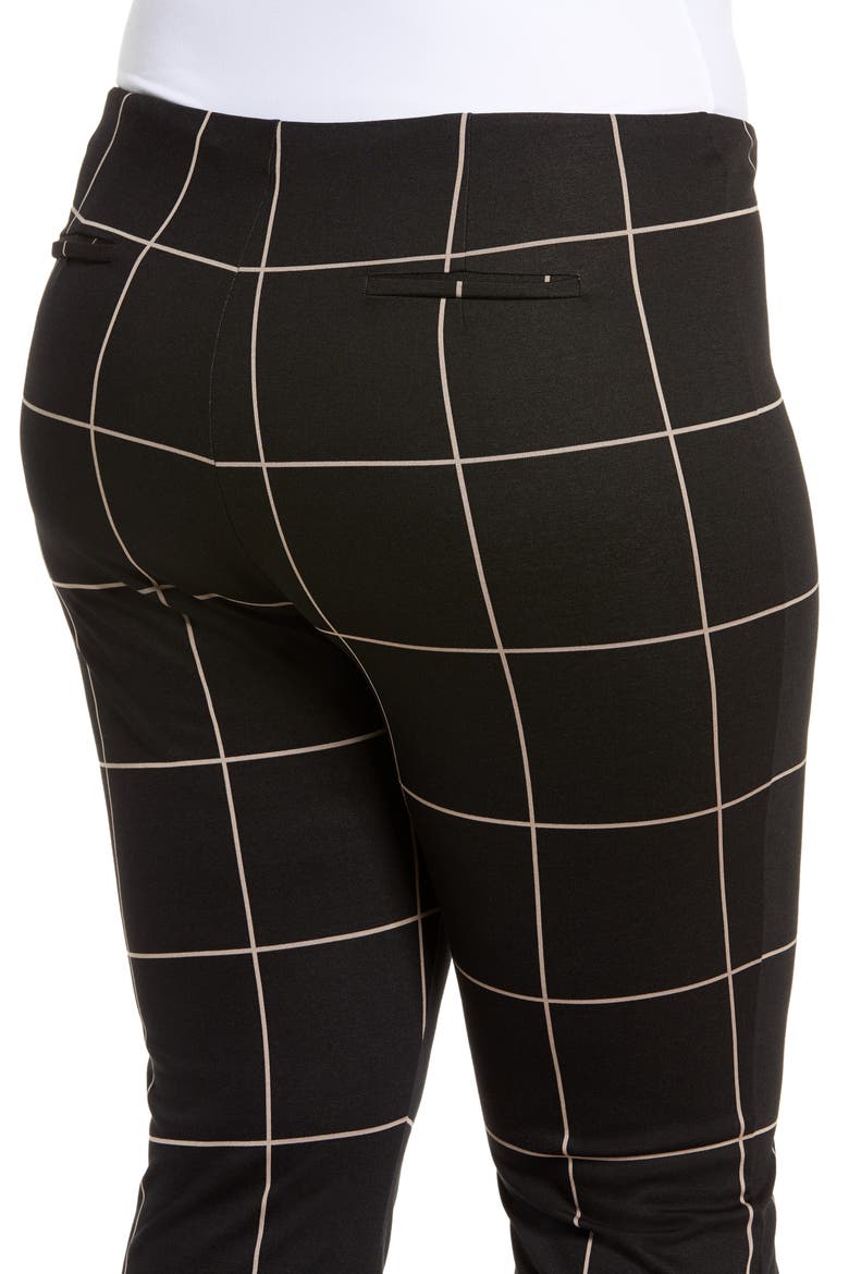Ponte High Waist Kick Flare Pants, Alternate, color, BLACK TAN MEMOIR THIN GRID