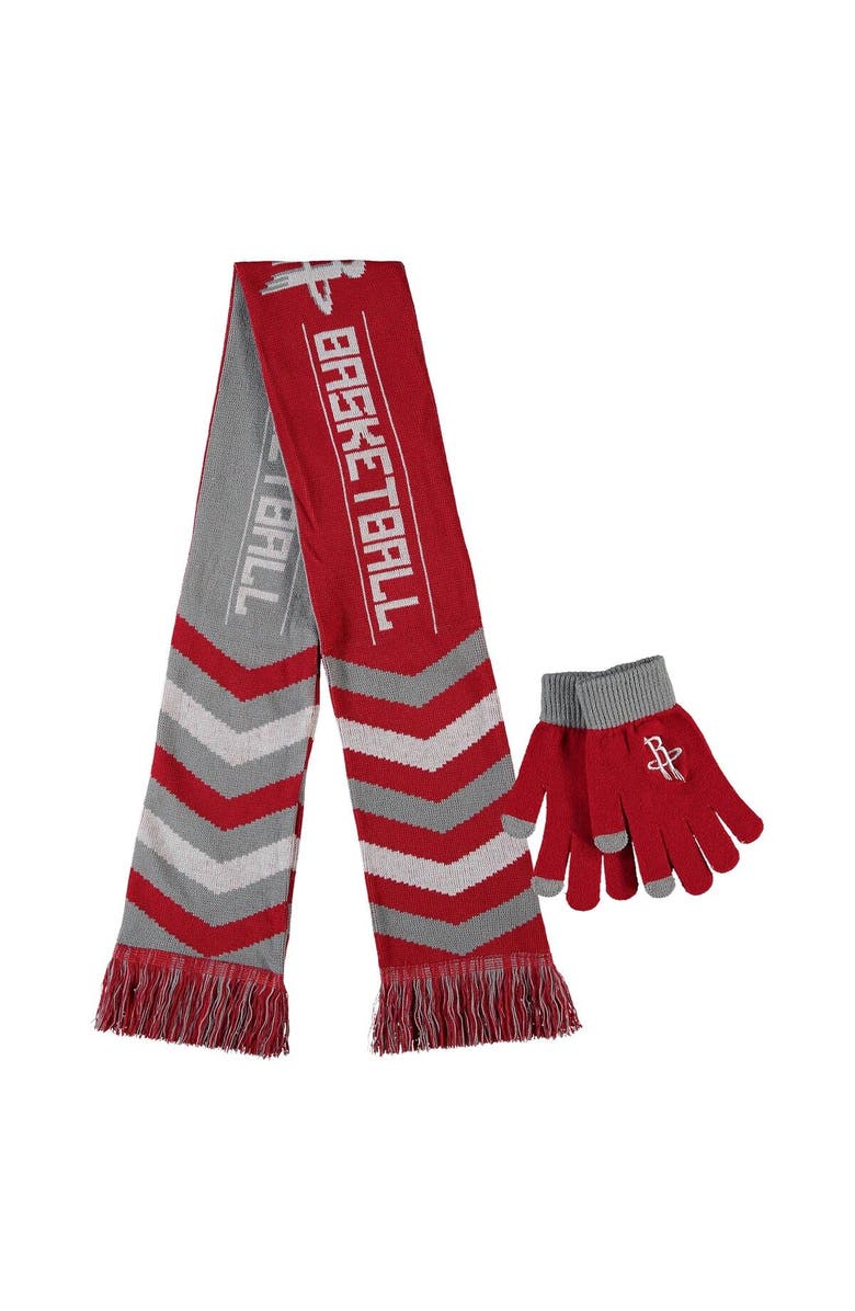 FOCO Red Houston Rockets Glove & Scarf Combo Set, Main, color, 