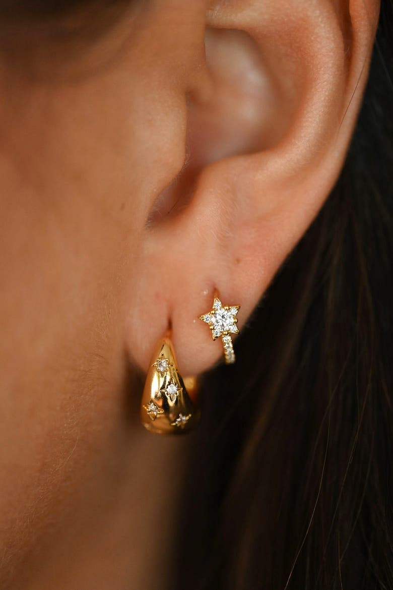Celeste Earrings, Alternate, color, Gold