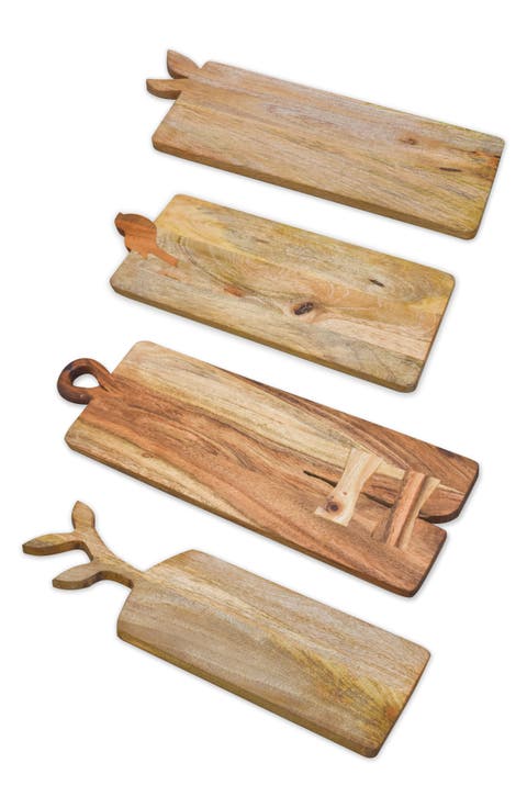 4-Piece Wood Charcuterie Board Set