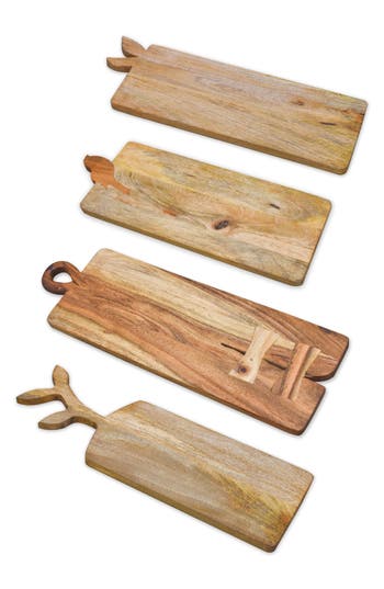 Tiramisu 4-piece Wood Charcuterie Board Set In Brown