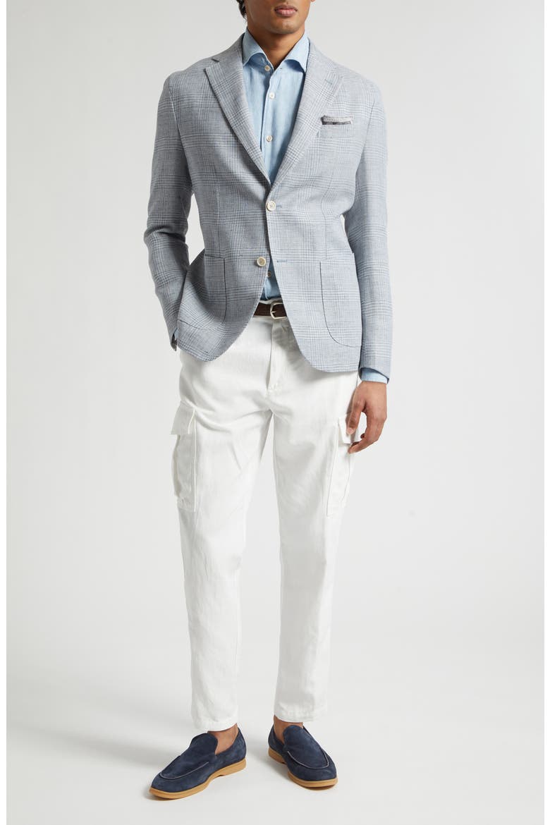 Plaid Linen & Wool Sport Coat, Alternate, color, 08 DENIM