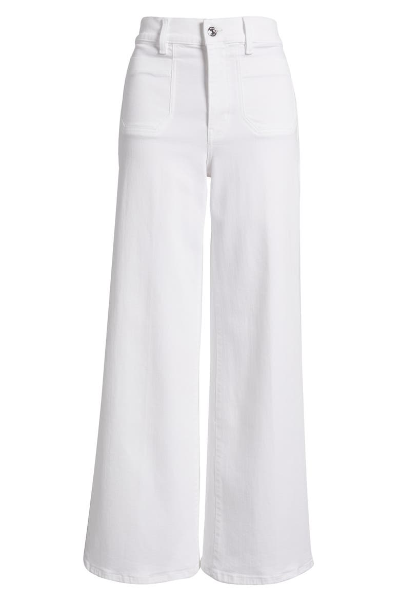 Le Slim Palazzo Patch Pocket High Waist Wide Leg Jeans, Alternate, color, WHITE