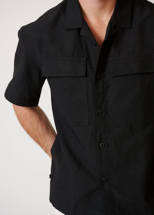 Leisure Lab Palma Button Up In Matte Black