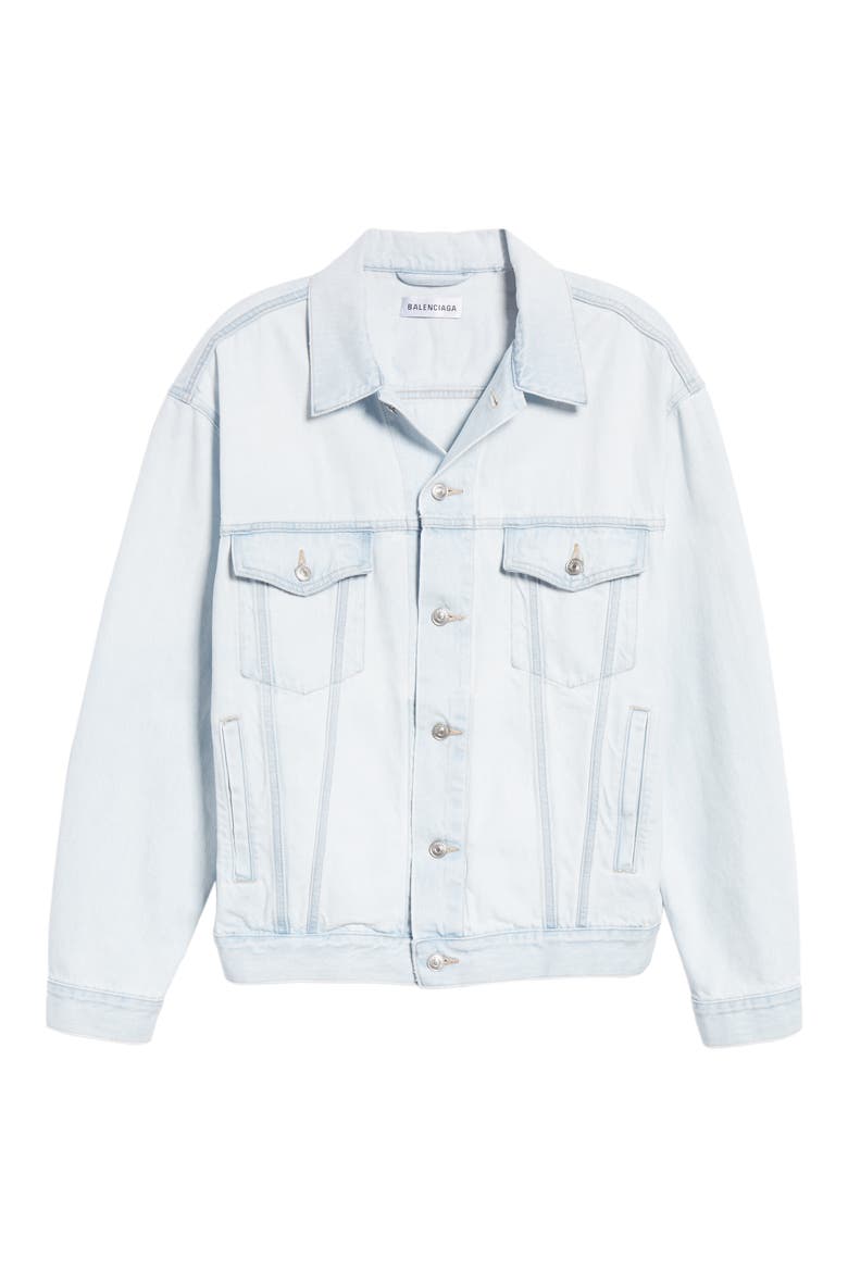 Embossed Back Logo Denim Jacket, Alternate, color, ICE WASH