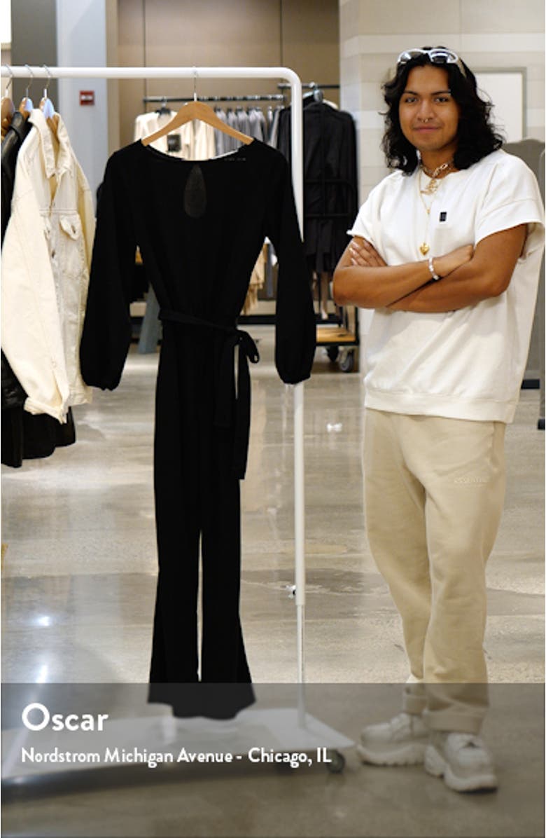 Joy Long Sleeve Tie Waist Jumpsuit, sales video thumbnail