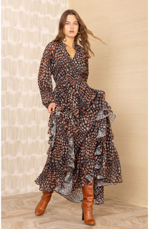 Hale Bob Karter Chiffon Maxi Dress In Black
