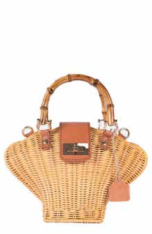 Jelavu Maree Handwoven Rattan Seashell Bag